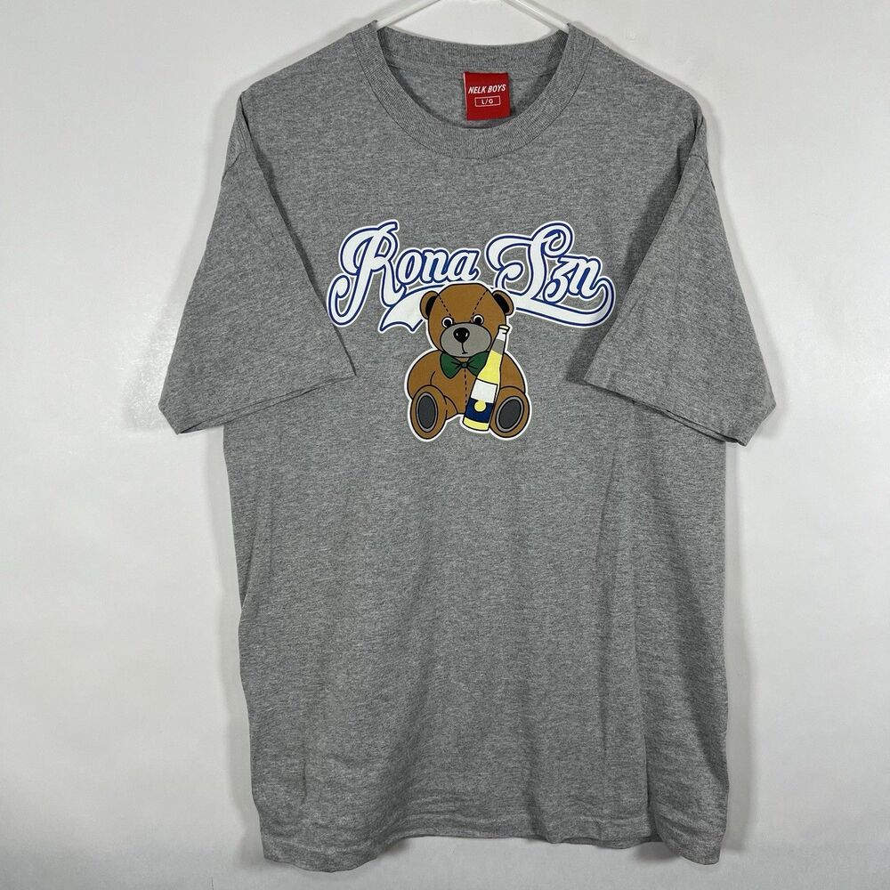 Nelk Boys Full Send Rona Szn Teddy Bear Graphic T Shirt Mens Size Large Gray